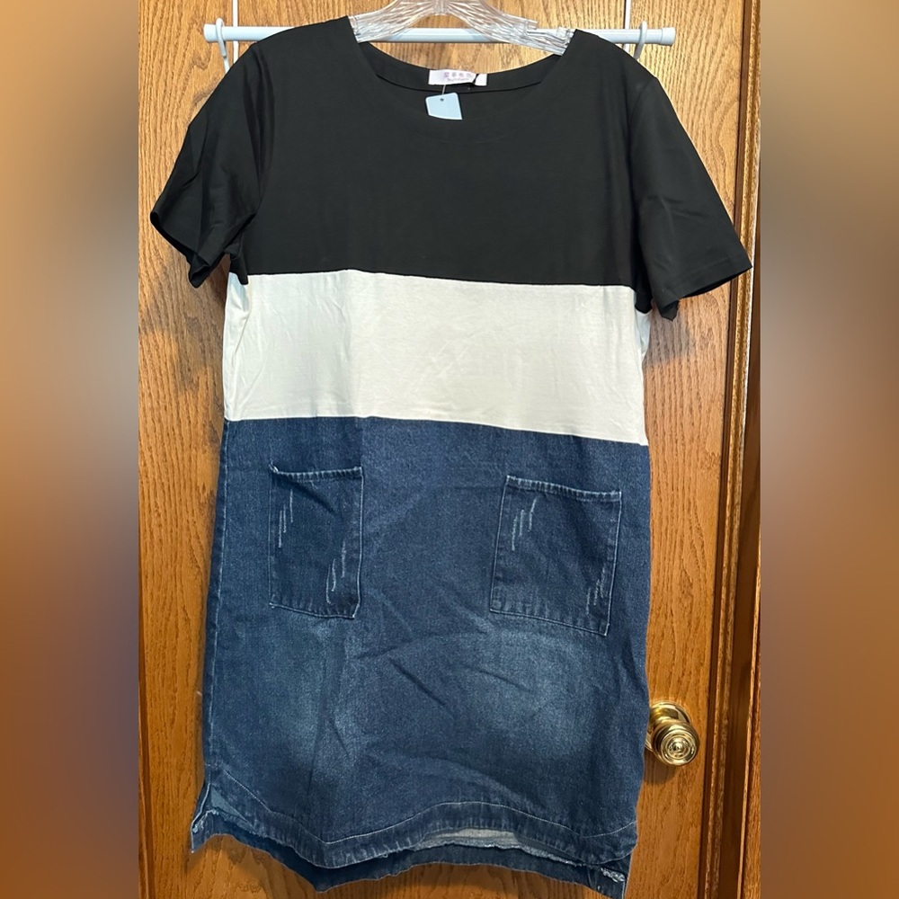 Multiflora mini Jean dress size XXL 2X NEW